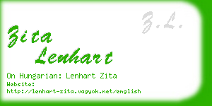 zita lenhart business card